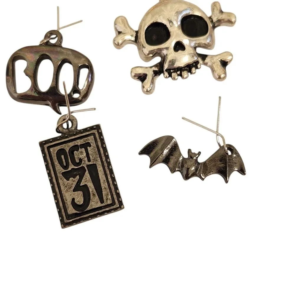 Halloween Charms 15Pc Set Enamel Spooky Pumpkin Witch Skull Ghost Jewelry Making